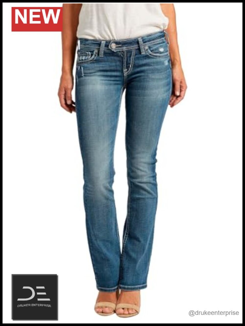 Silver Jeans Co. Tuesday Low Rise Slim Bootcut Jeans Women's Denim 98% Cotton